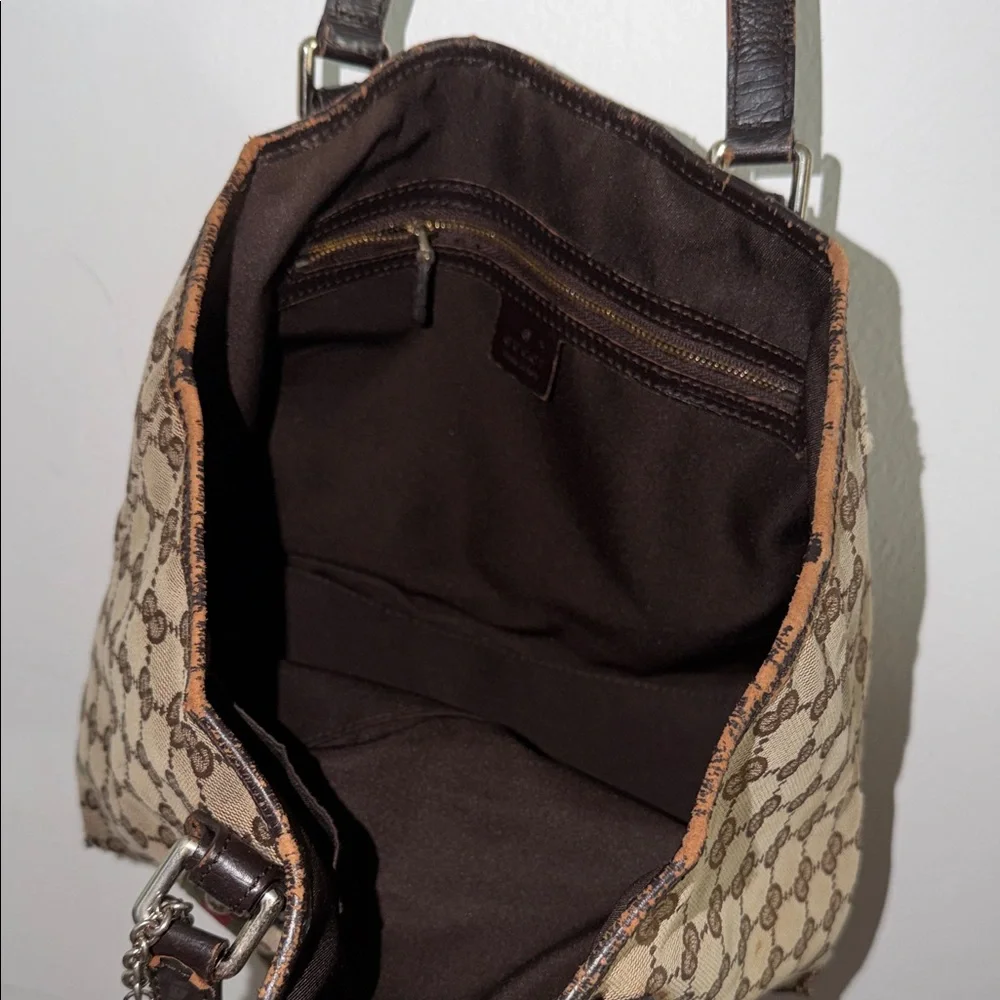 Gucci Beige and Brown Monogram Tote - Picture 4 of 6